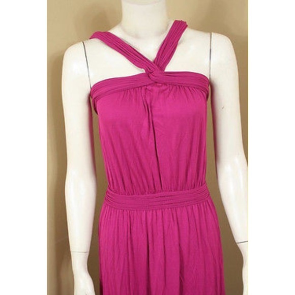 Studio M Purple Fuchsia Halter Long Maxi Dress - Picture 4 of 4